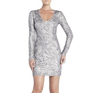 BCBG Silver Sequined Morris Dress